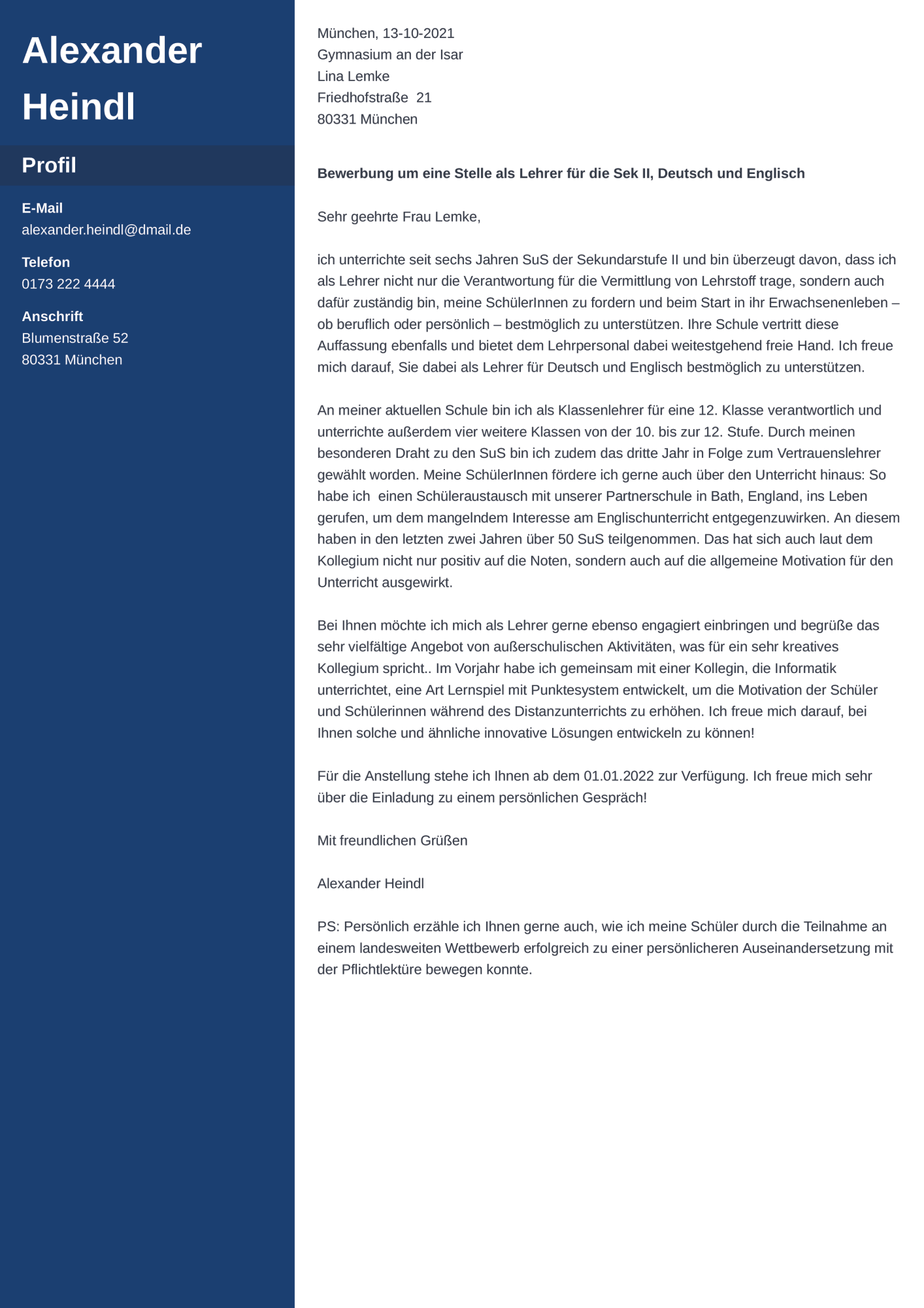 professionelles Anschreiben zur Zusammenarbeit mit klaren Argumenten