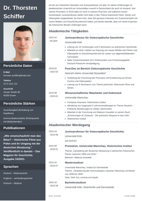 akademischer lebenslauf