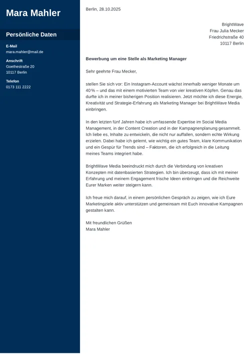 Professionelles Bewerbungsschreiben