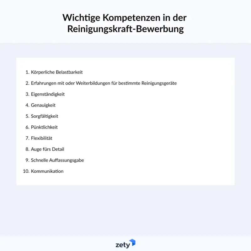 Bewerbung als Reinigungskraft