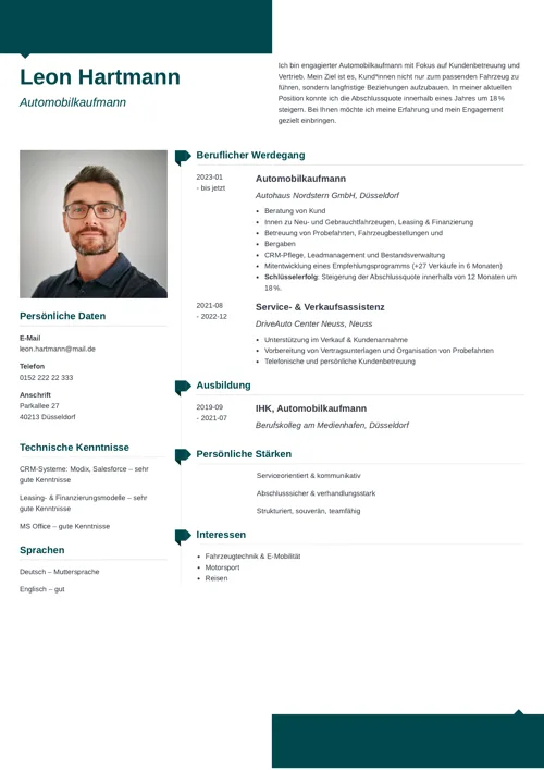 Bewerbung als Automobilkaufmann grey boc