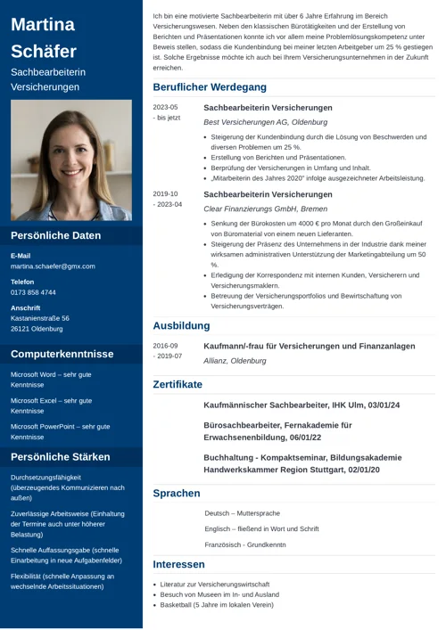 bewerbung sachbearbeiter