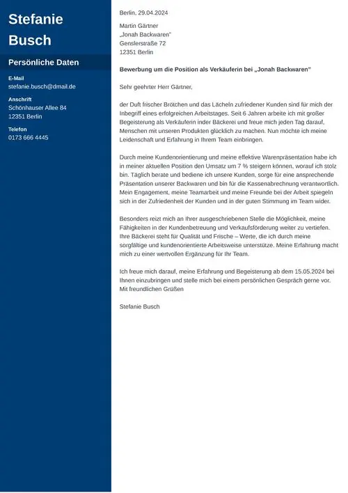 Professionelles Bewerbungsschreiben