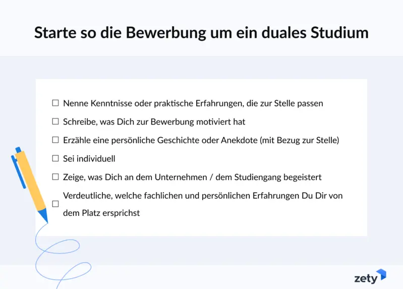 bewerbung duales studium