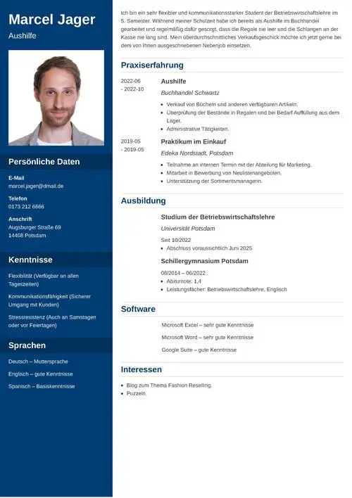 bewerbung nebenjob