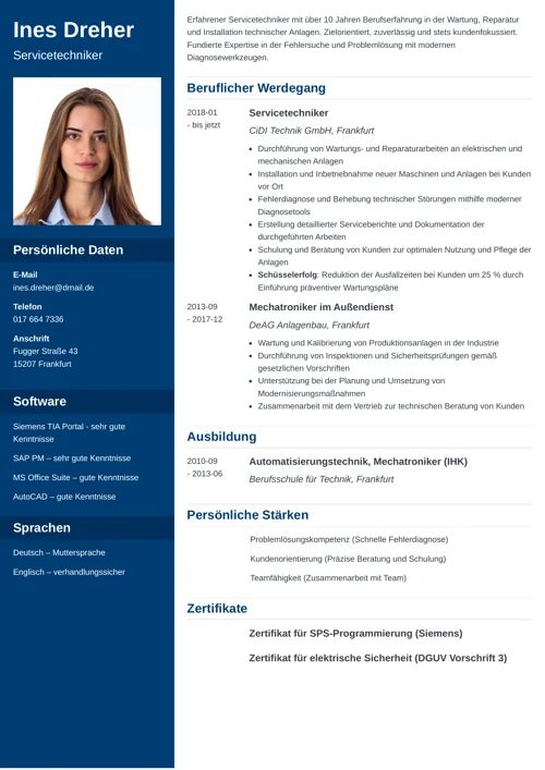 bewerbung servicetechniker