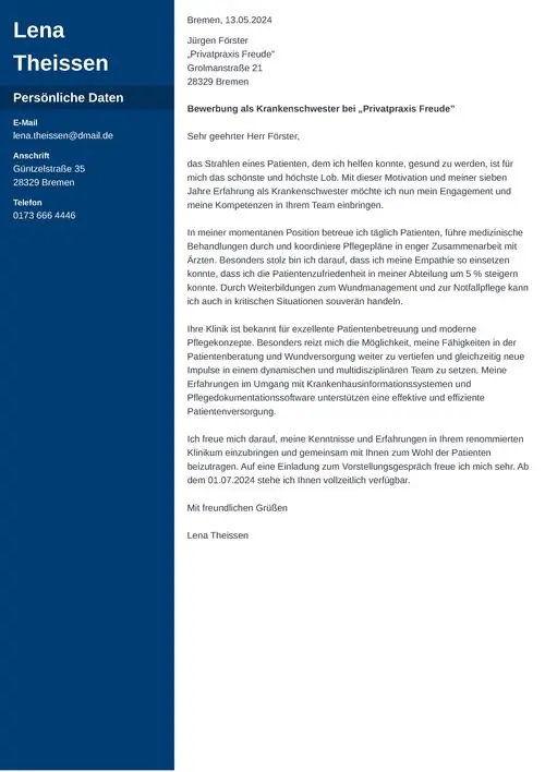 Professionelles Bewerbungsschreiben