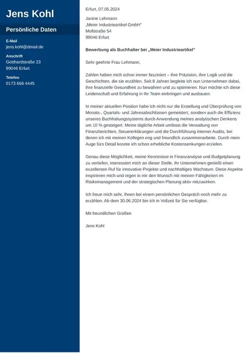 Professionelles Bewerbungsschreiben