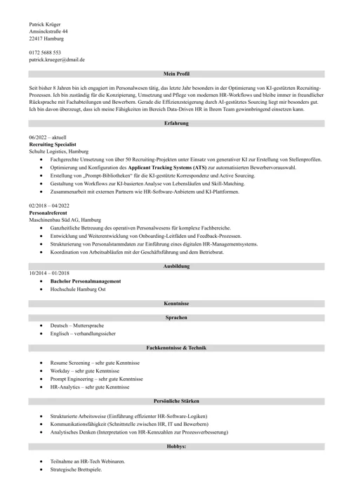 Professionelle Lebenslauf-Vorlage