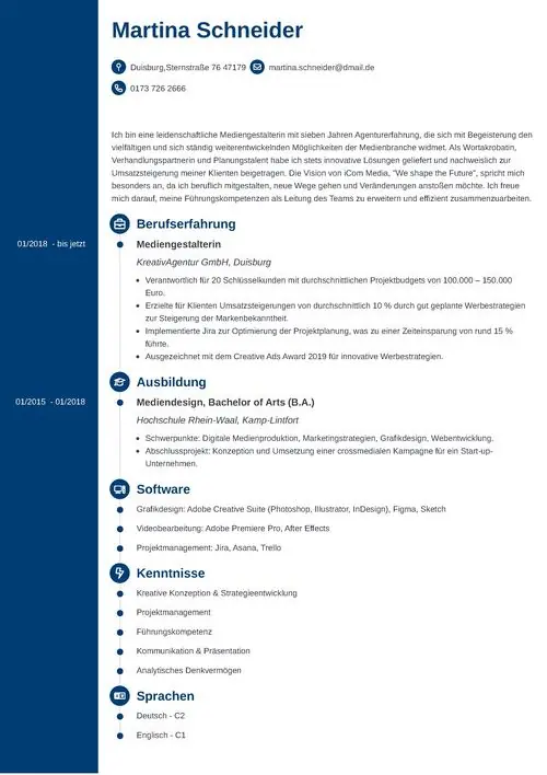 Professionelles Bewerbungsschreiben