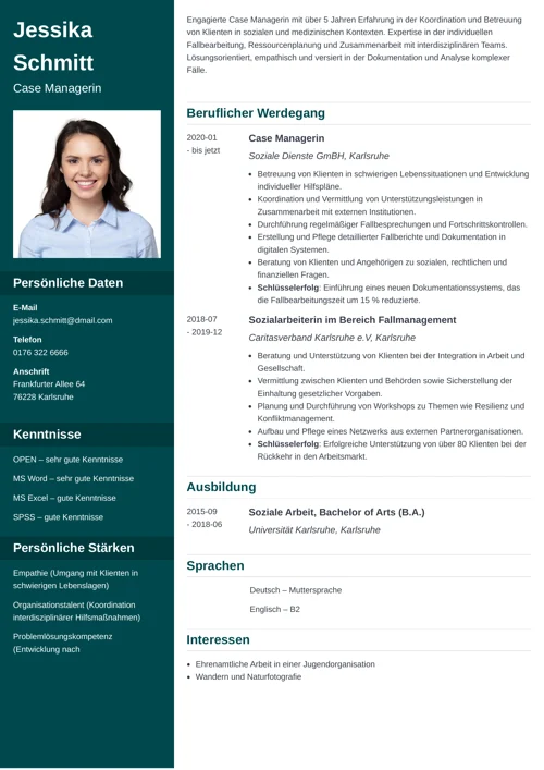 lebenslauf case manager