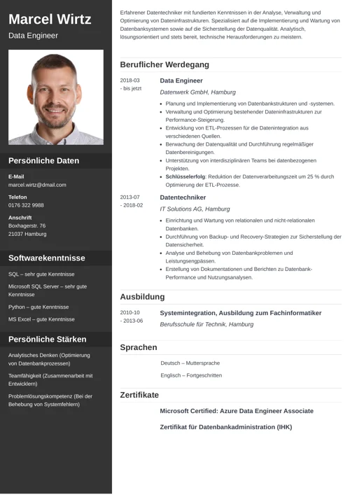 lebenslauf data engineer