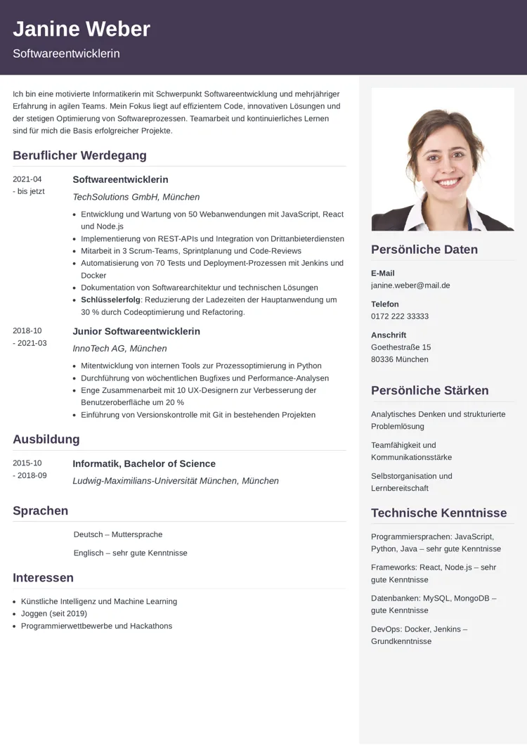 lebenslauf informatiker
