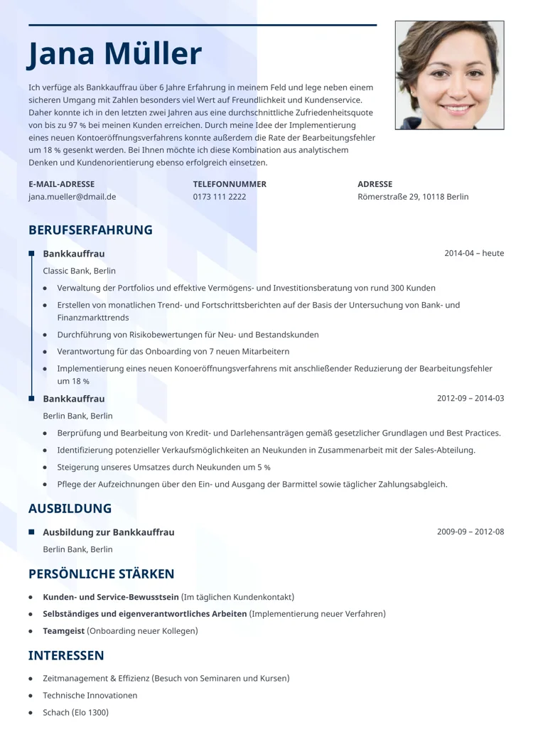 lebenslauf klassisch