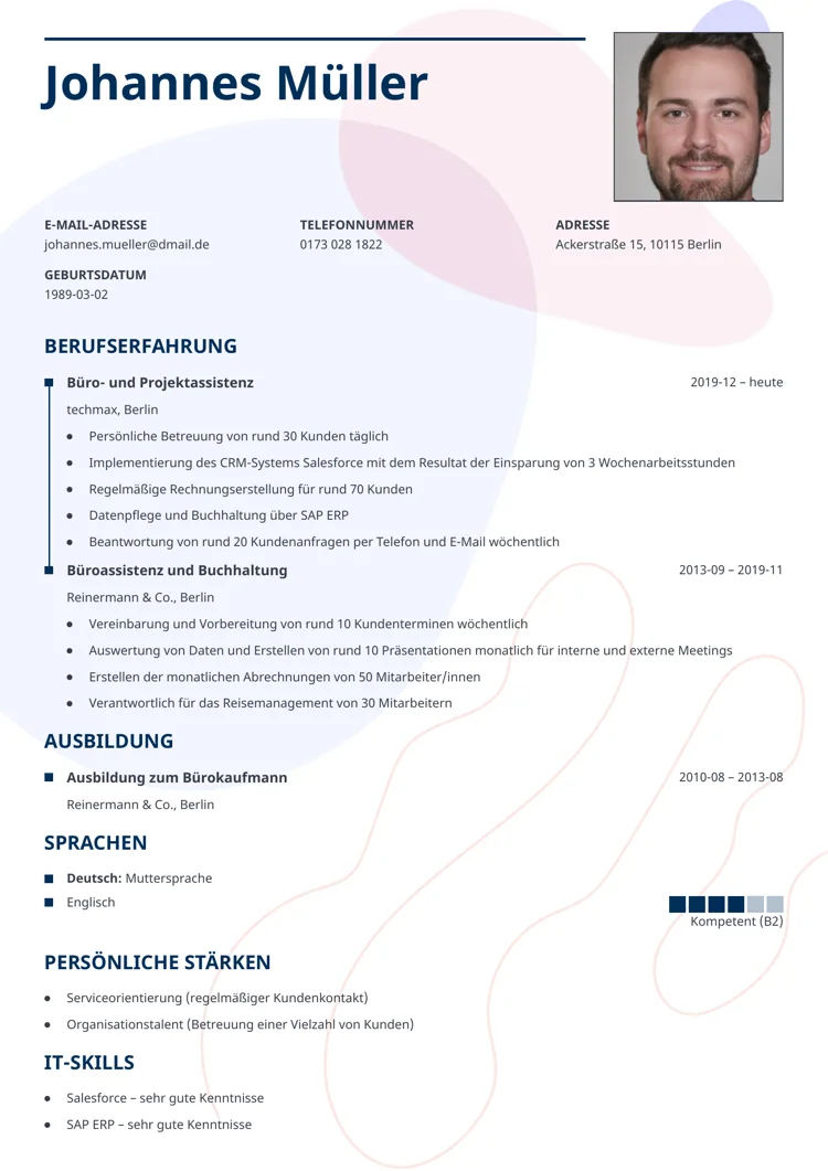 Lebenslauf Layout Impetus