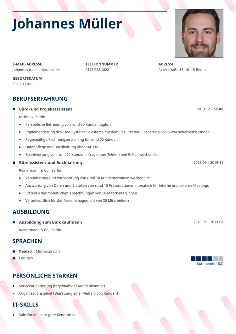 Lebenslauf Layout Dynamic