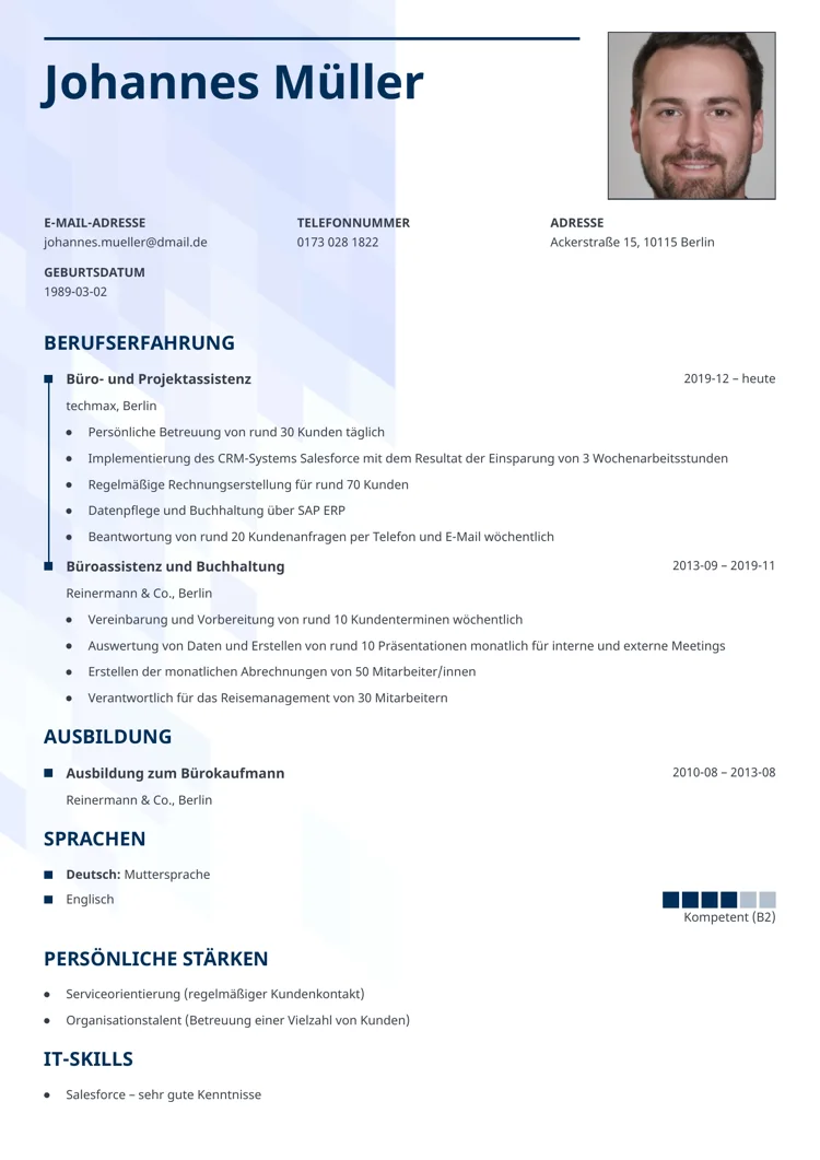Lebenslauf Layout Synergy