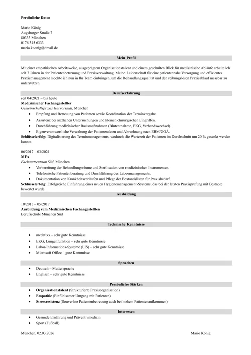 lebenslauf ohne foto. please use a cta example without a picture