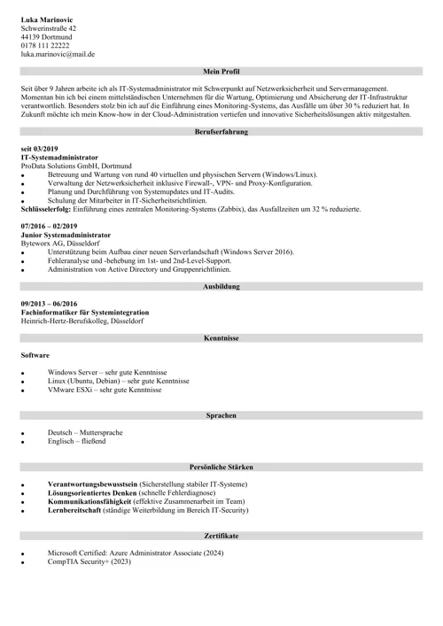 lebenslauf verbessern