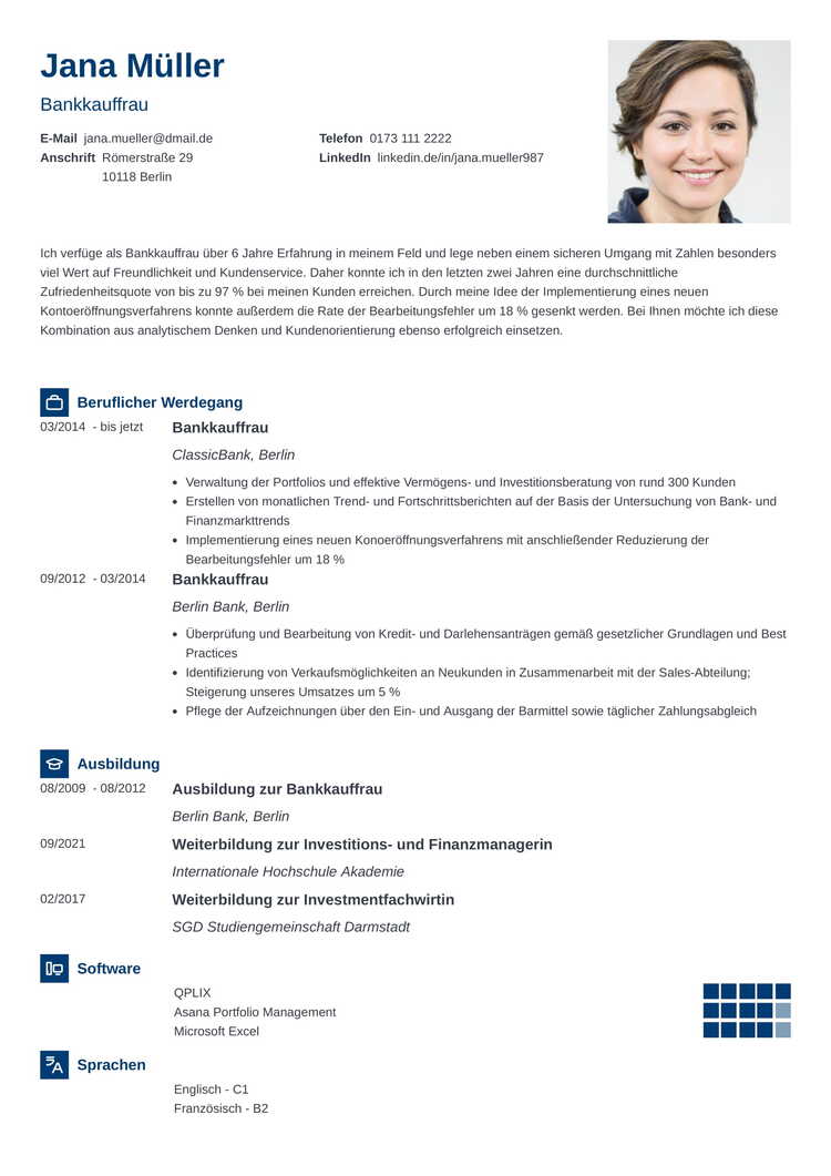 Klassische LebenslaufVorlagen für die seriöse Bewerbung