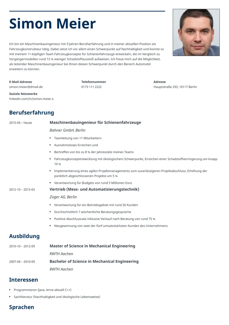 Moderner lebenslauf - Classic