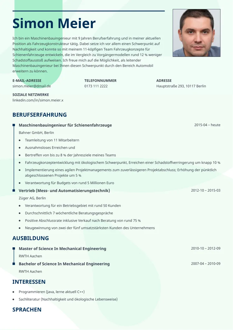 Moderner lebenslauf - Lumina