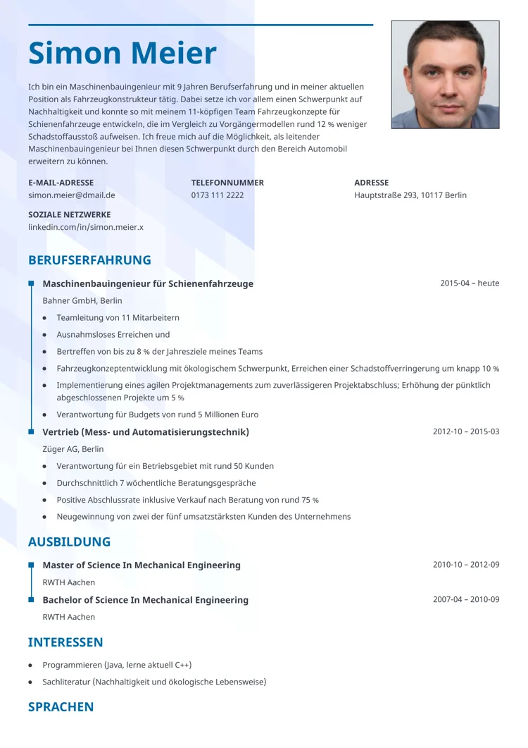 Moderner lebenslauf - Synergy