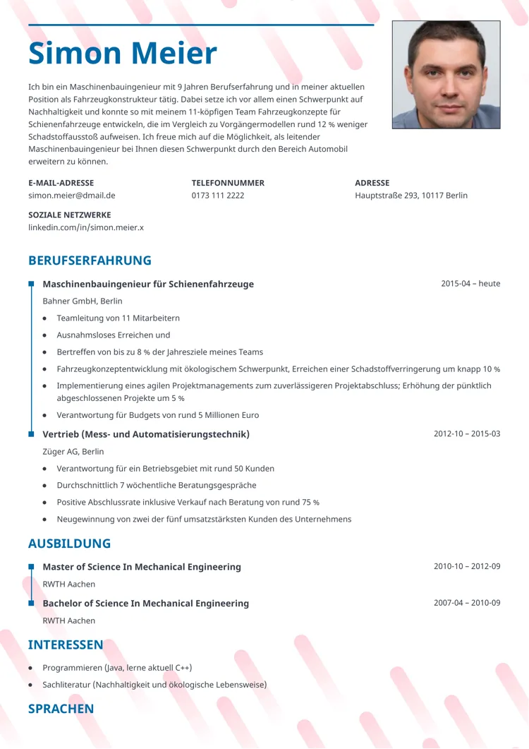Moderner lebenslauf - Dynamic