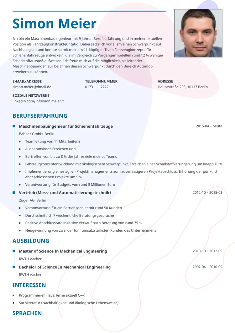 Moderner lebenslauf - Impetus