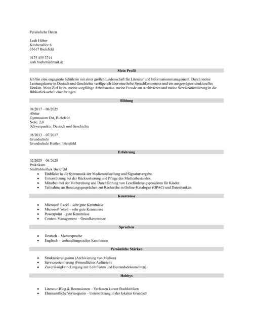 Professionelle Lebenslauf-Vorlage