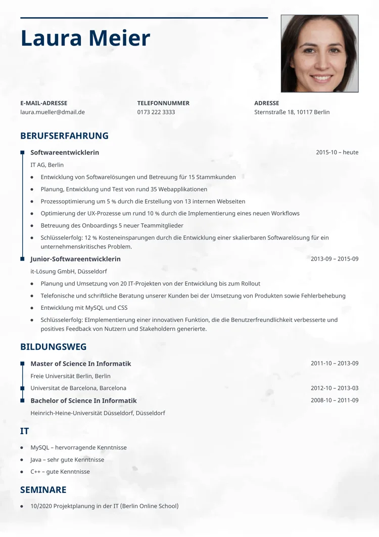 tabellarischer Lebenslauf Vorlage - Ceramica