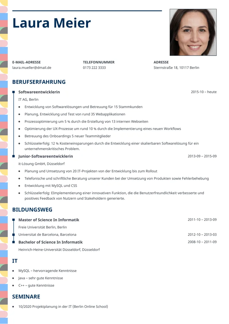tabellarischer Lebenslauf Vorlage - Profile