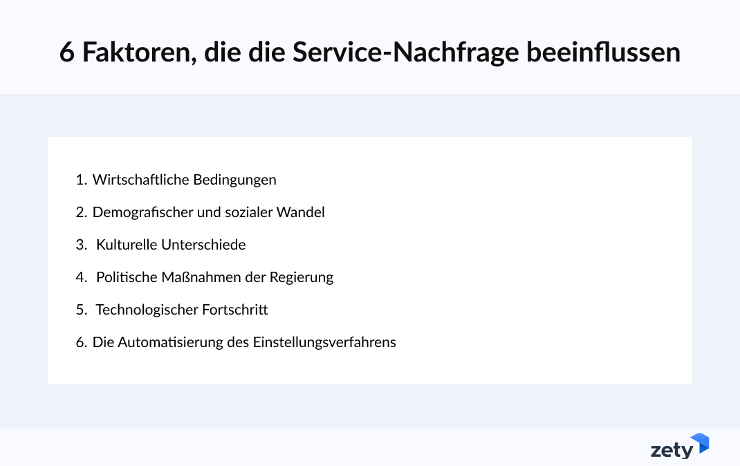 6 Faktoren, die die weltweite Nachfrage nach Dienstleistungen beeinflussen
