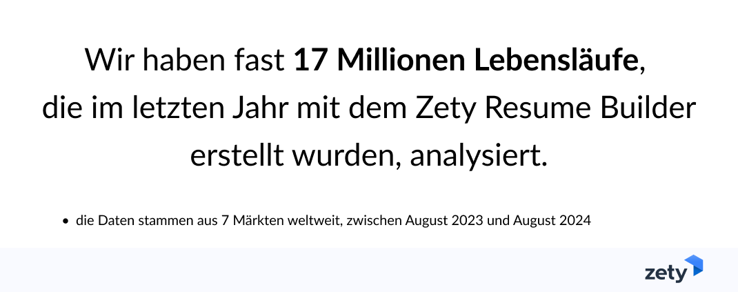 Zety hat 17 Millionen Lebensläufe untersucht, die im letzten Jahr im Zety Resume Builder erstellt wurden