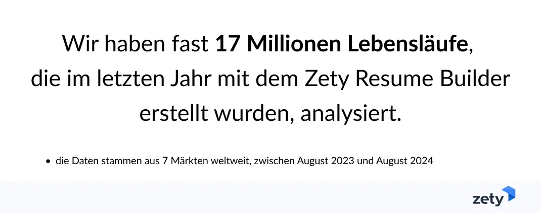 Zety hat 17 Millionen Lebensläufe untersucht, die im letzten Jahr im Zety Resume Builder erstellt wurden