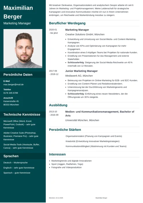 Zielsetzung Lebenslauf